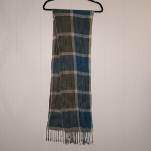 Women's Blue and Gray Blocked Scarf